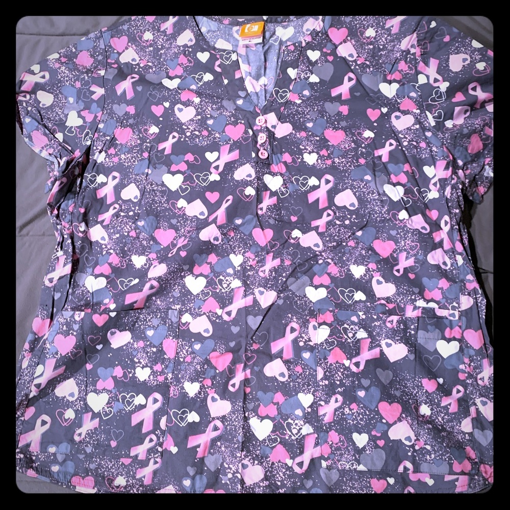 Barco Breast cancer awareness scrub top